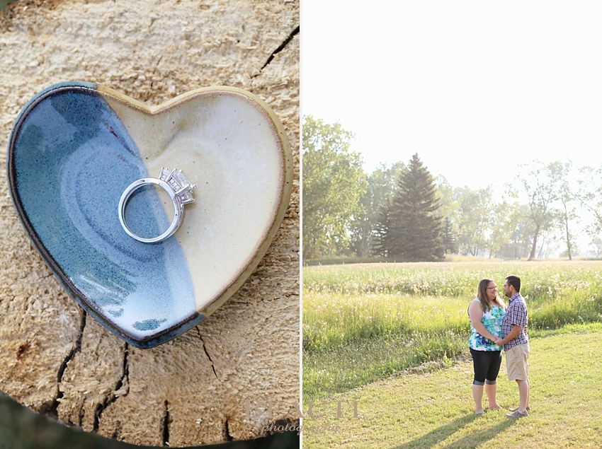 BEAUTI photography Oungre Park engagement photographer Saskatchewan wedding photographer summer engagement The Clay People SK ring dish photo