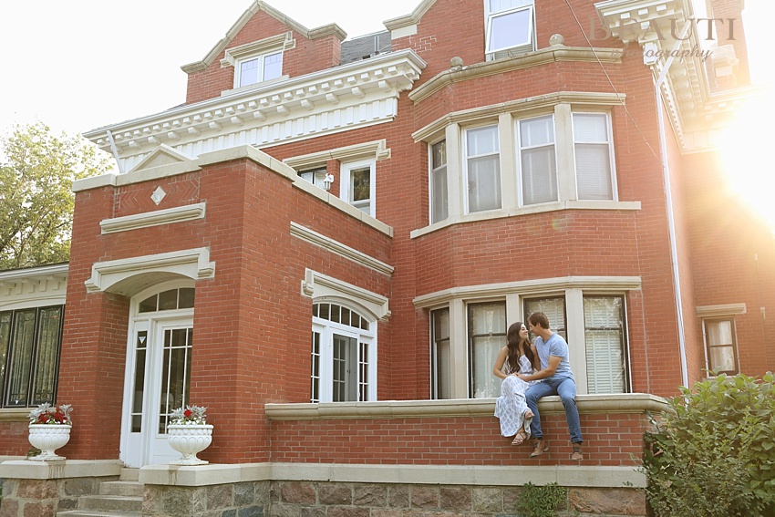 Weyburn engagement photographer newly engaged Sask wedding photographer heritage Eaglesham house photo