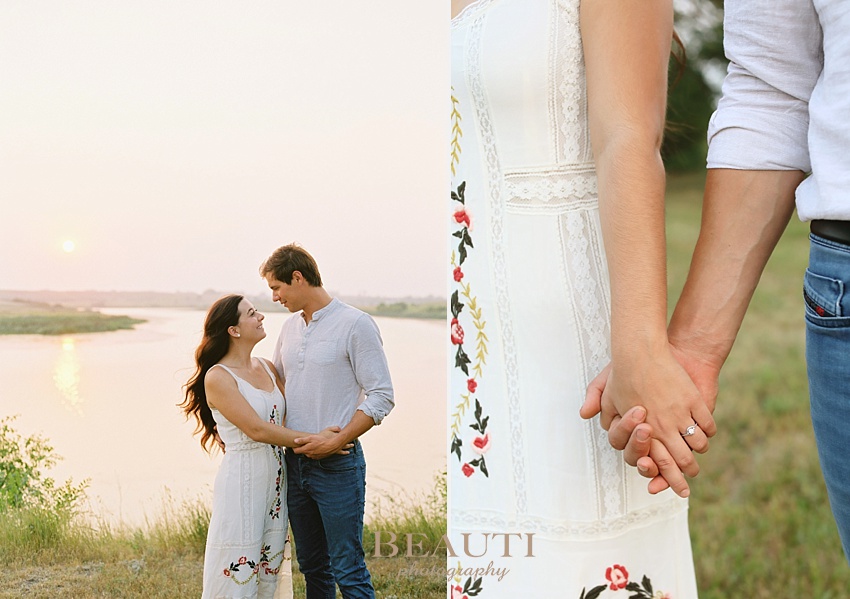 Weyburn engagement photographer newly engaged Sask wedding photographer Nickle Lake summer engagement ring photo