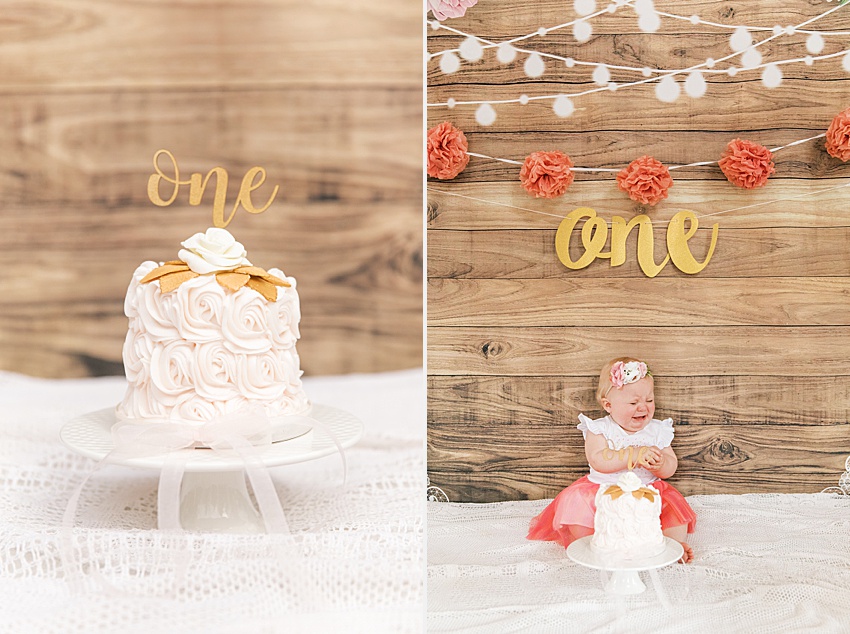 BEAUTI photography Saskatchewan family lifestyle photographer first birthday cake smash one year old