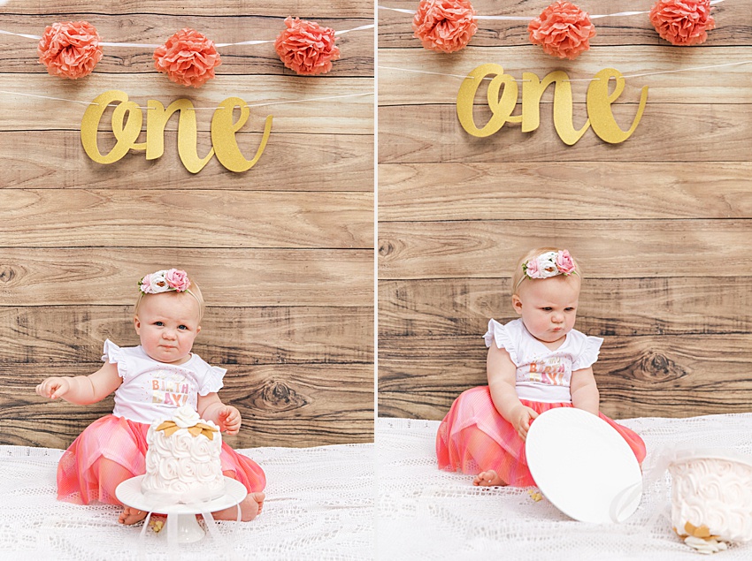 BEAUTI photography Saskatchewan family lifestyle photographer first birthday cake smash one year old