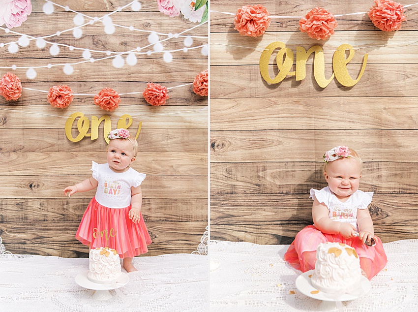 BEAUTI photography Saskatchewan family lifestyle photographer first birthday cake smash one year old