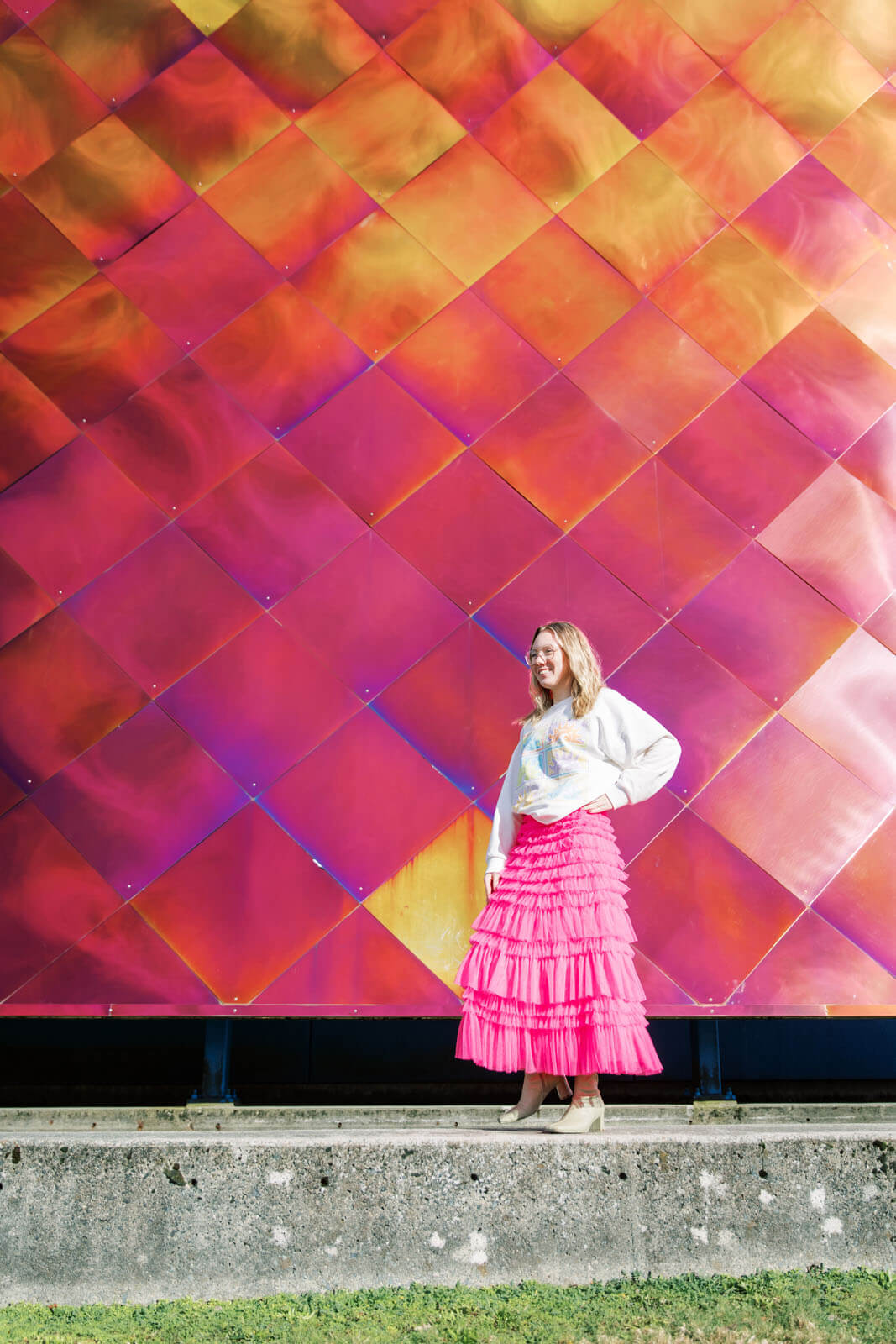 Jenelle Quigley Photography Nanaimo Vancouver Island British Columbia lifestyle photographer pink wall pink skirt young lady