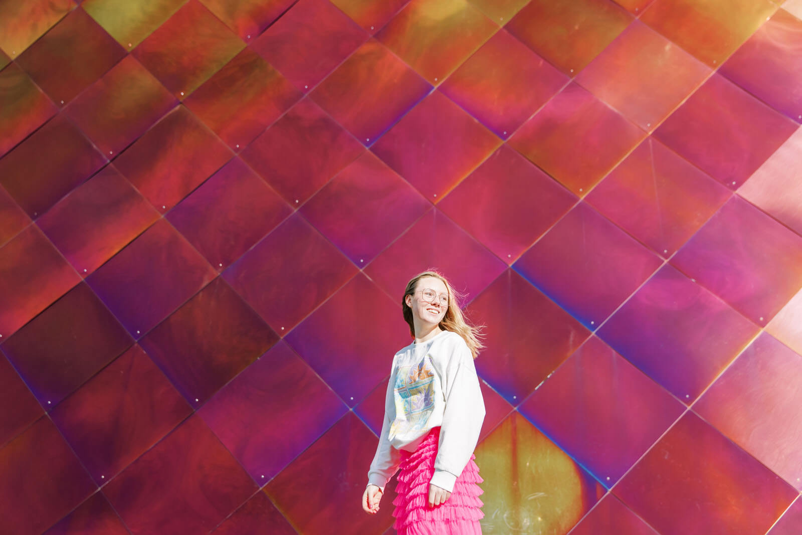 Jenelle Quigley Photography Nanaimo Vancouver Island British Columbia lifestyle photographer pink wall pink skirt young lady