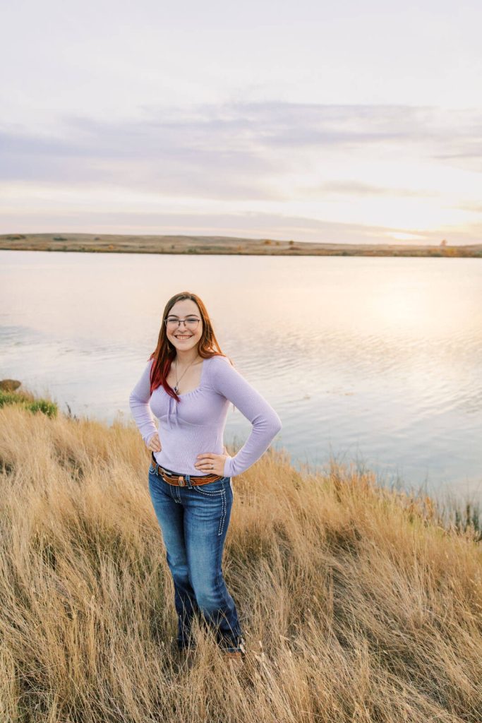Jenelle Quigley Photography Weyburn lifestyle photographer WCS Grad Class of 2024 Nickle Lake fall grad casuals sunset
