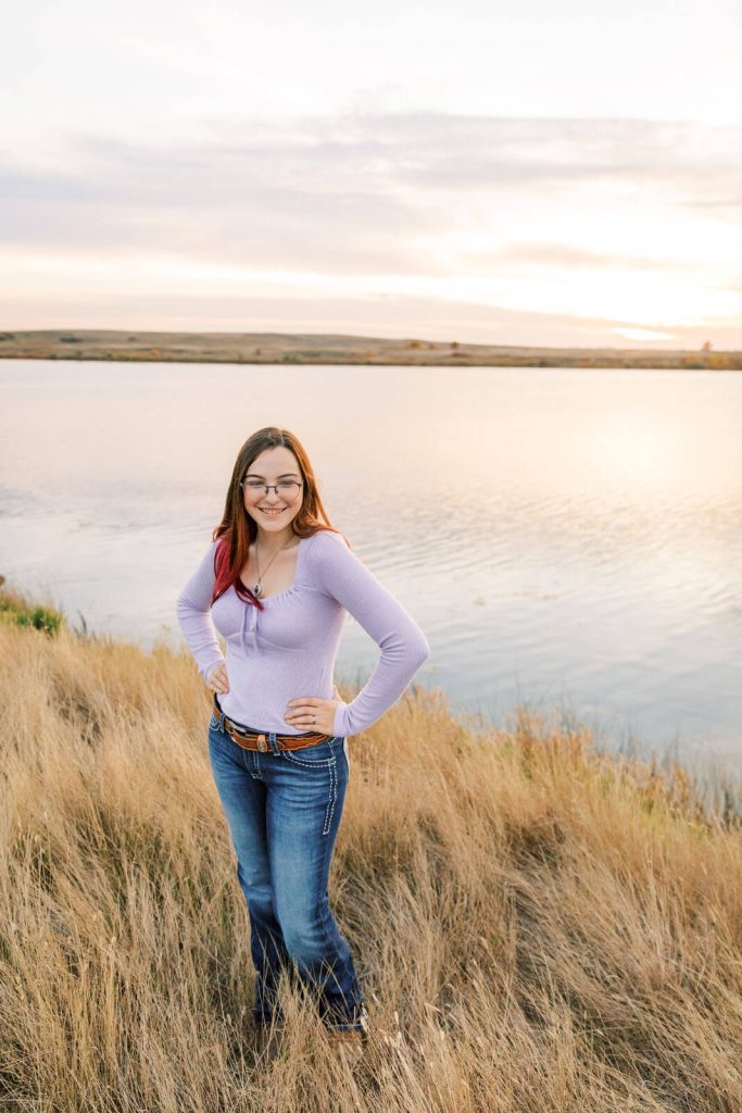 Jenelle Quigley Photography Weyburn lifestyle photographer WCS Grad Class of 2024 Nickle Lake fall grad casuals sunset