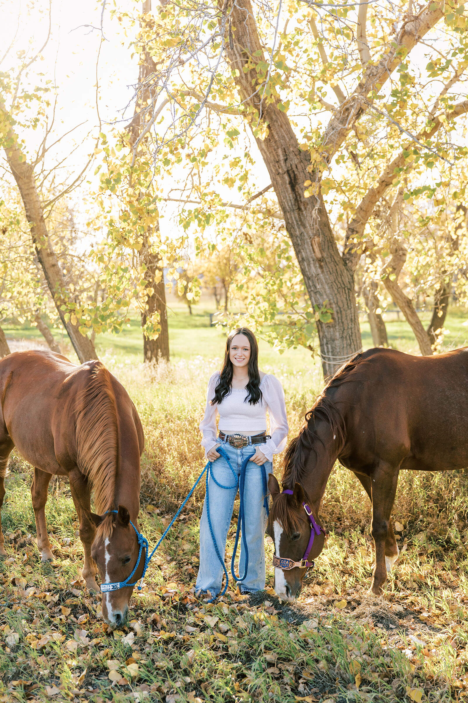 Jenelle Quigley Photography Saskatchewan lifestyle photographer fall grad casuals in Radville class of 2024 western theme rodeo horses