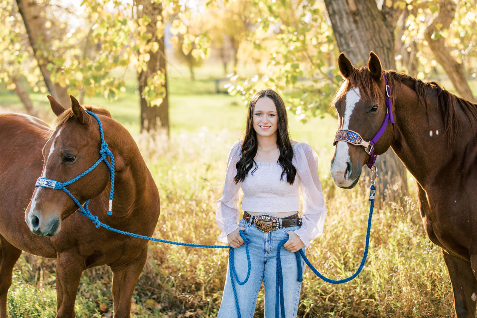 Jenelle Quigley Photography Saskatchewan lifestyle photographer fall grad casuals in Radville class of 2024 western theme rodeo horses