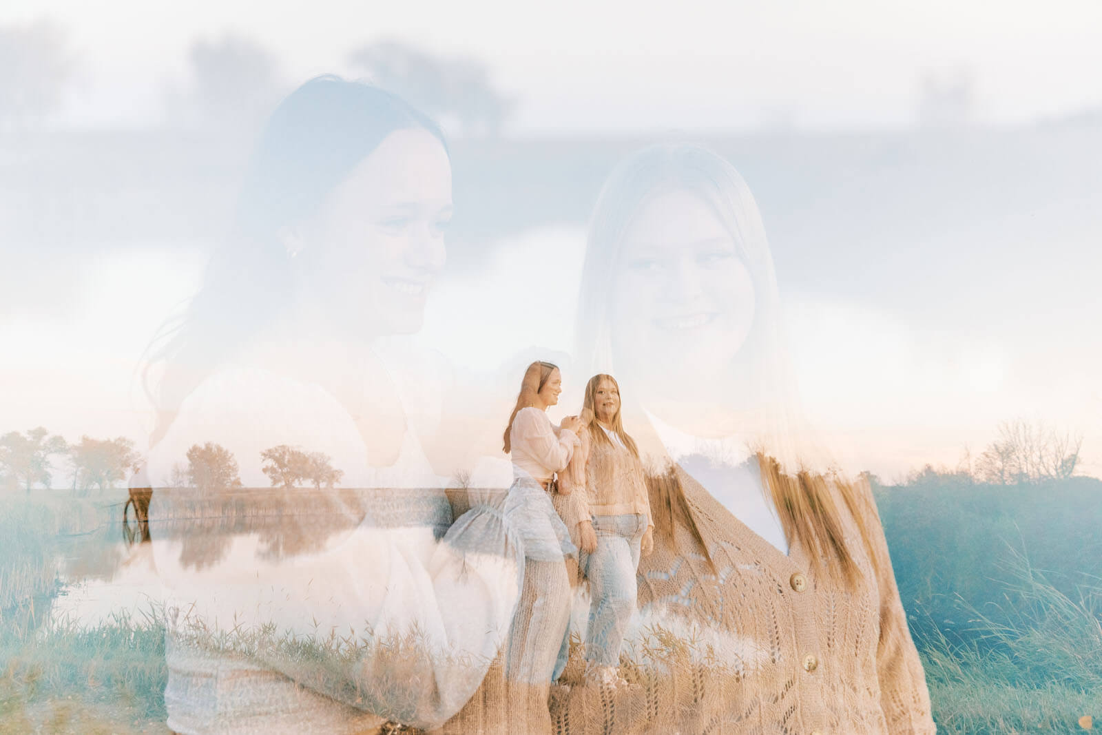 Jenelle Quigley Saskatchewan lifestyle photographer Radville high school best friends grad casuals double exposure
