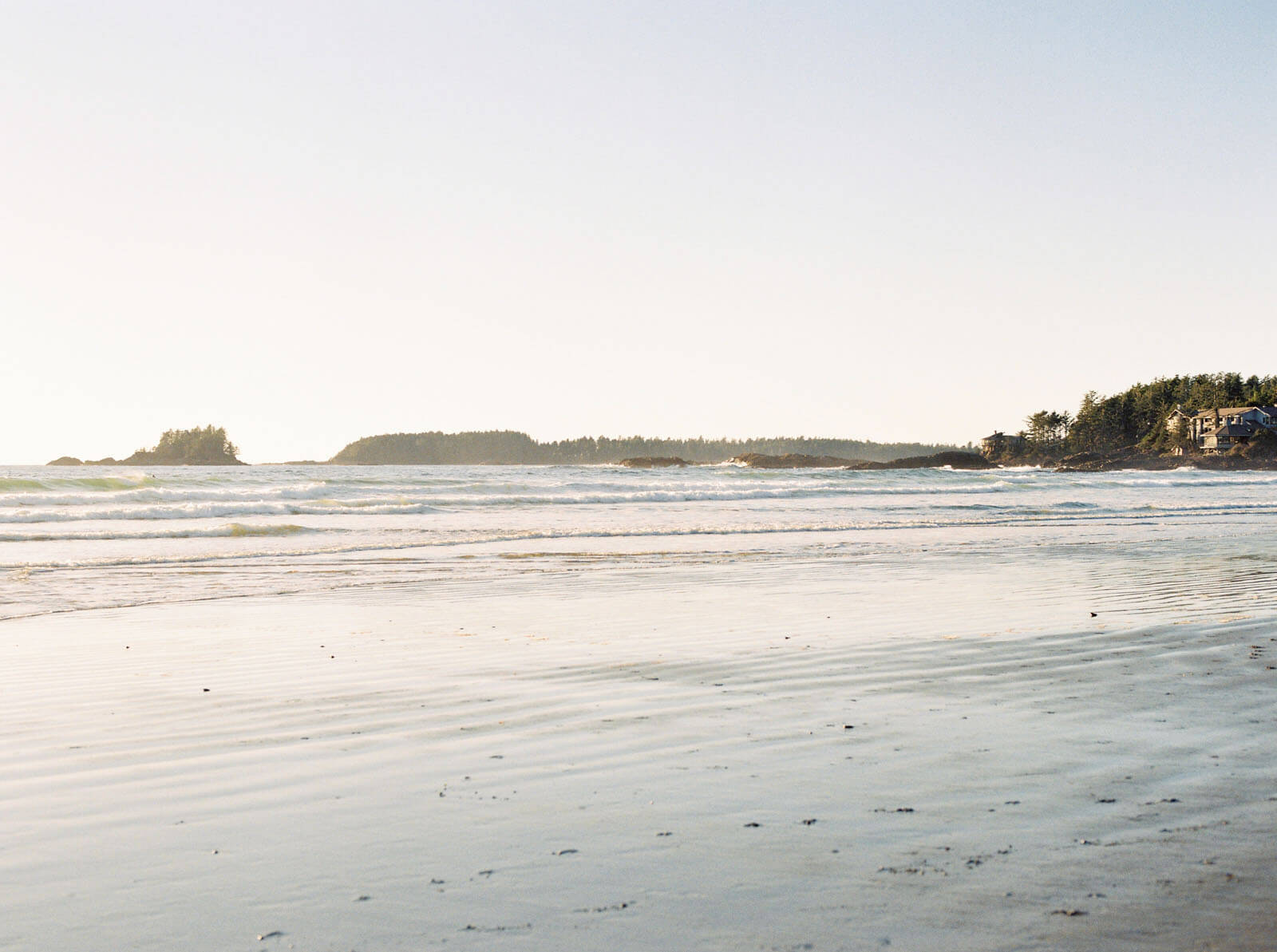 Jenelle Quigley Photography Vancouver Island travel photographer Chesterman Beach sunset Tofino on film surfers