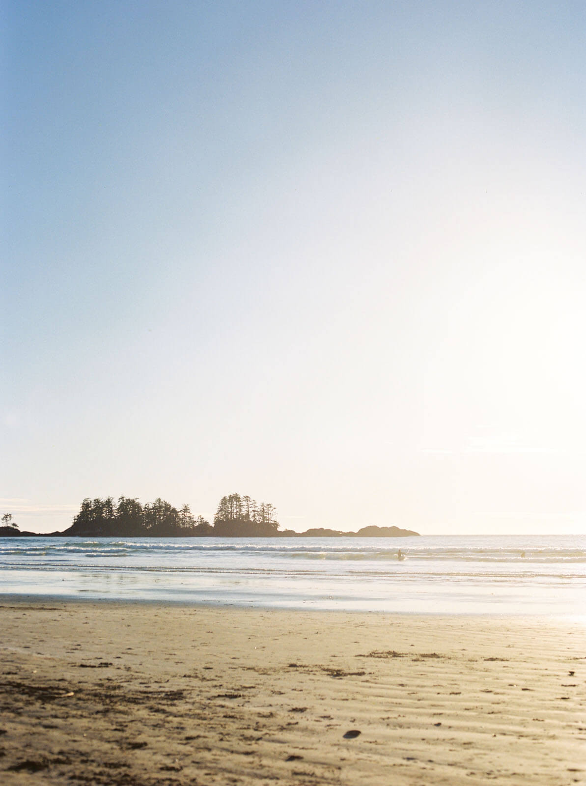 Jenelle Quigley Photography Vancouver Island travel photographer Chesterman Beach sunset Tofino on film surfers