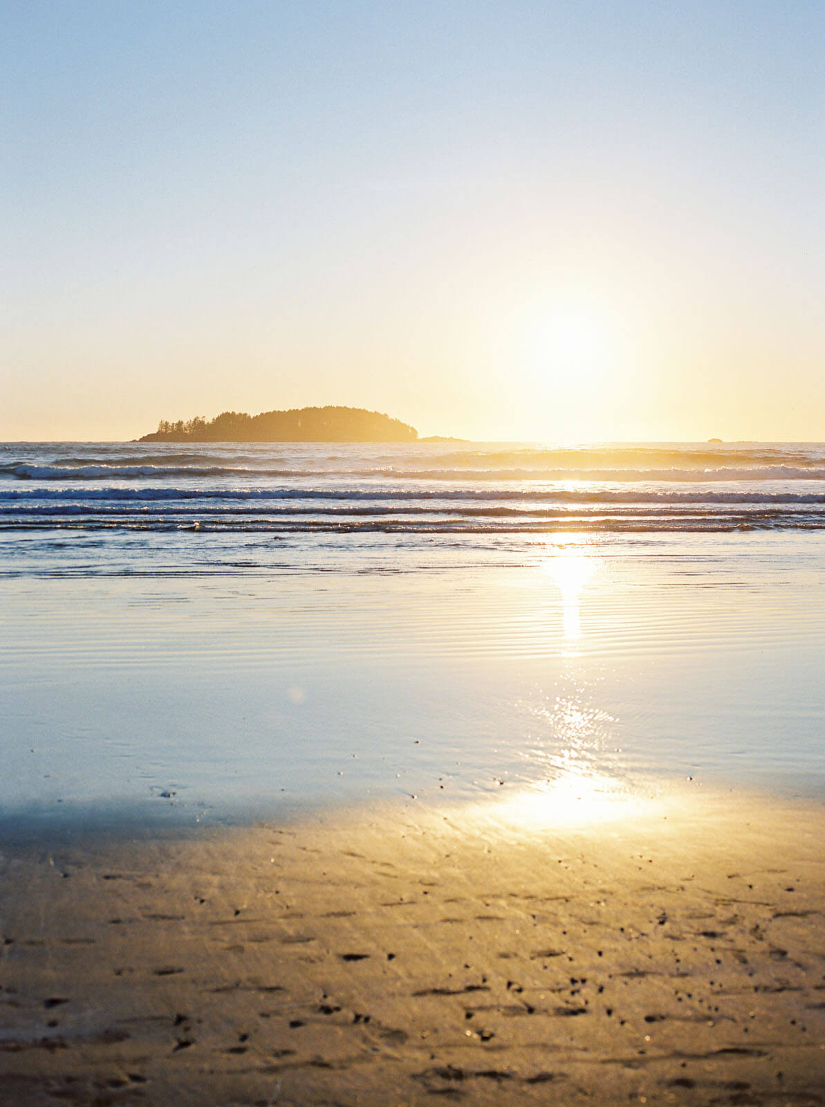 Jenelle Quigley Photography Vancouver Island travel photographer Chesterman Beach sunset Tofino on film