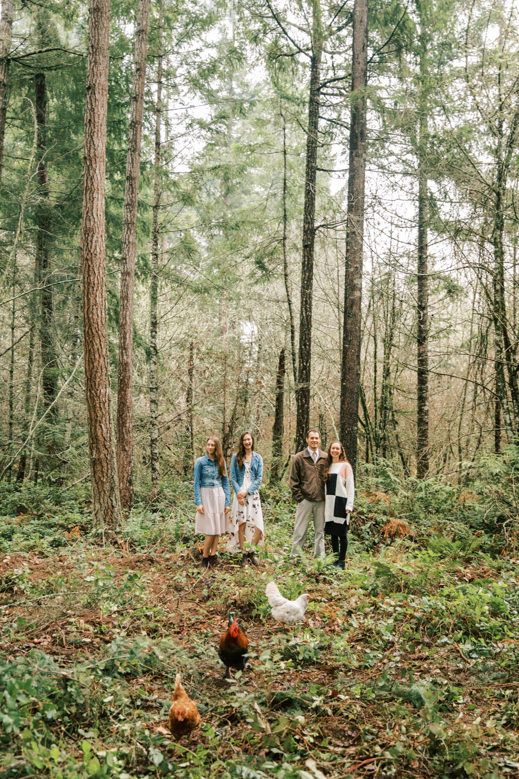 Jenelle Quigley Photography British Columbia lifestyle photographer Van Island forest acreage family free-range chickens