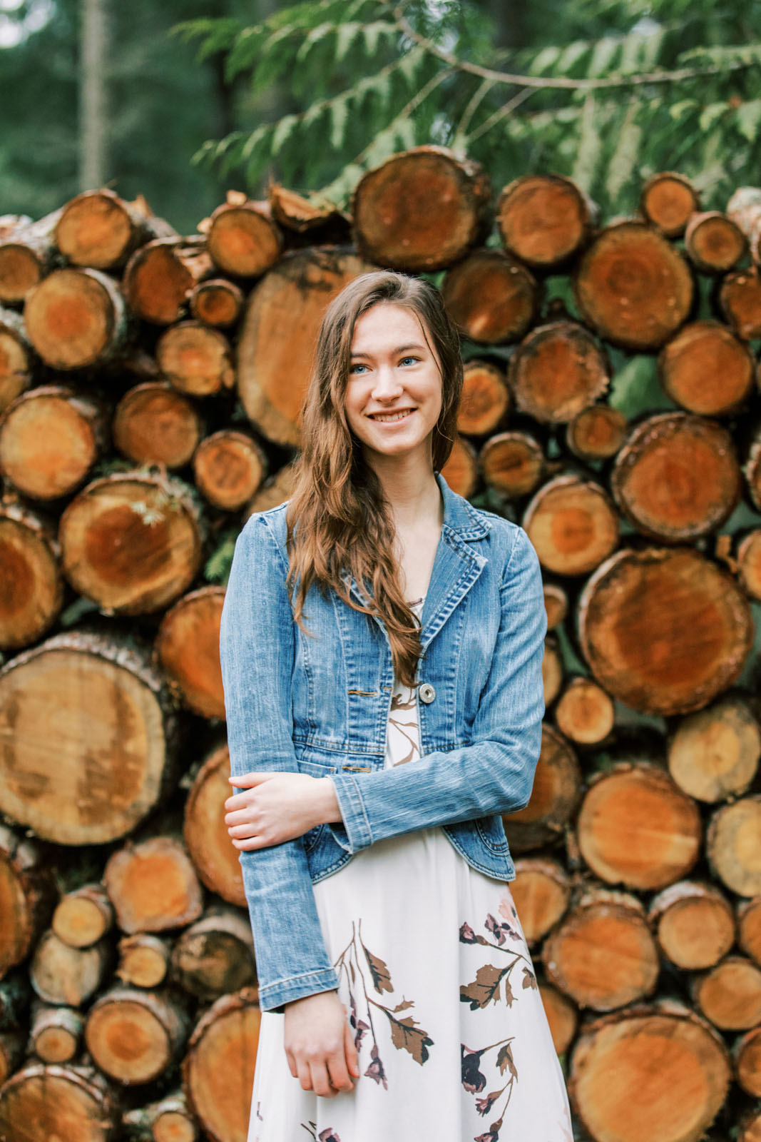 Jenelle Quigley Photography British Columbia lifestyle photographer high school grad casual portraits wood pile